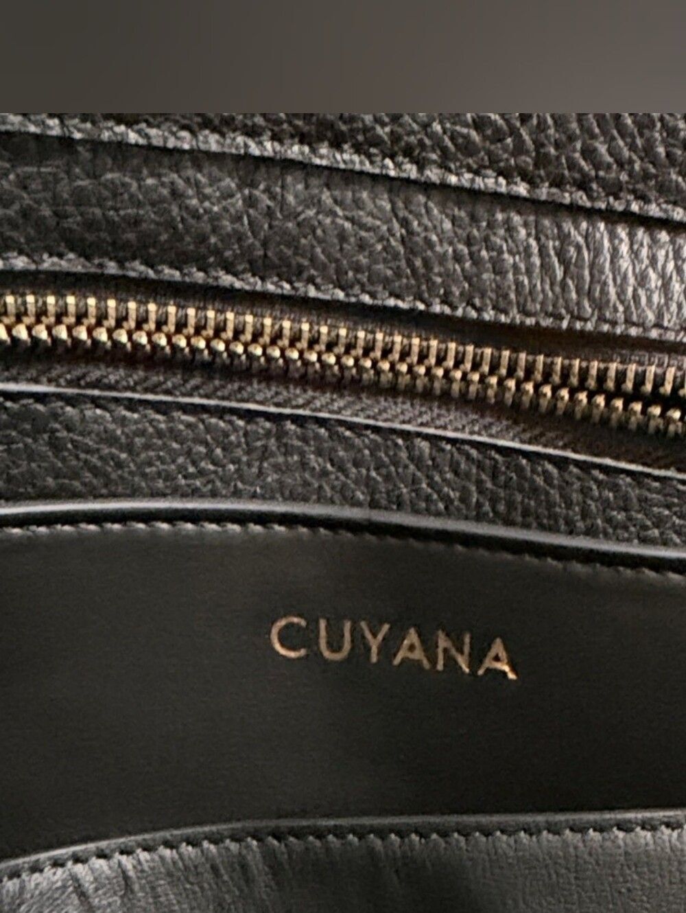NWOT Cuyana Classic Pebbled Leather Zipper Tote Bag Black - Picture 7 of 15